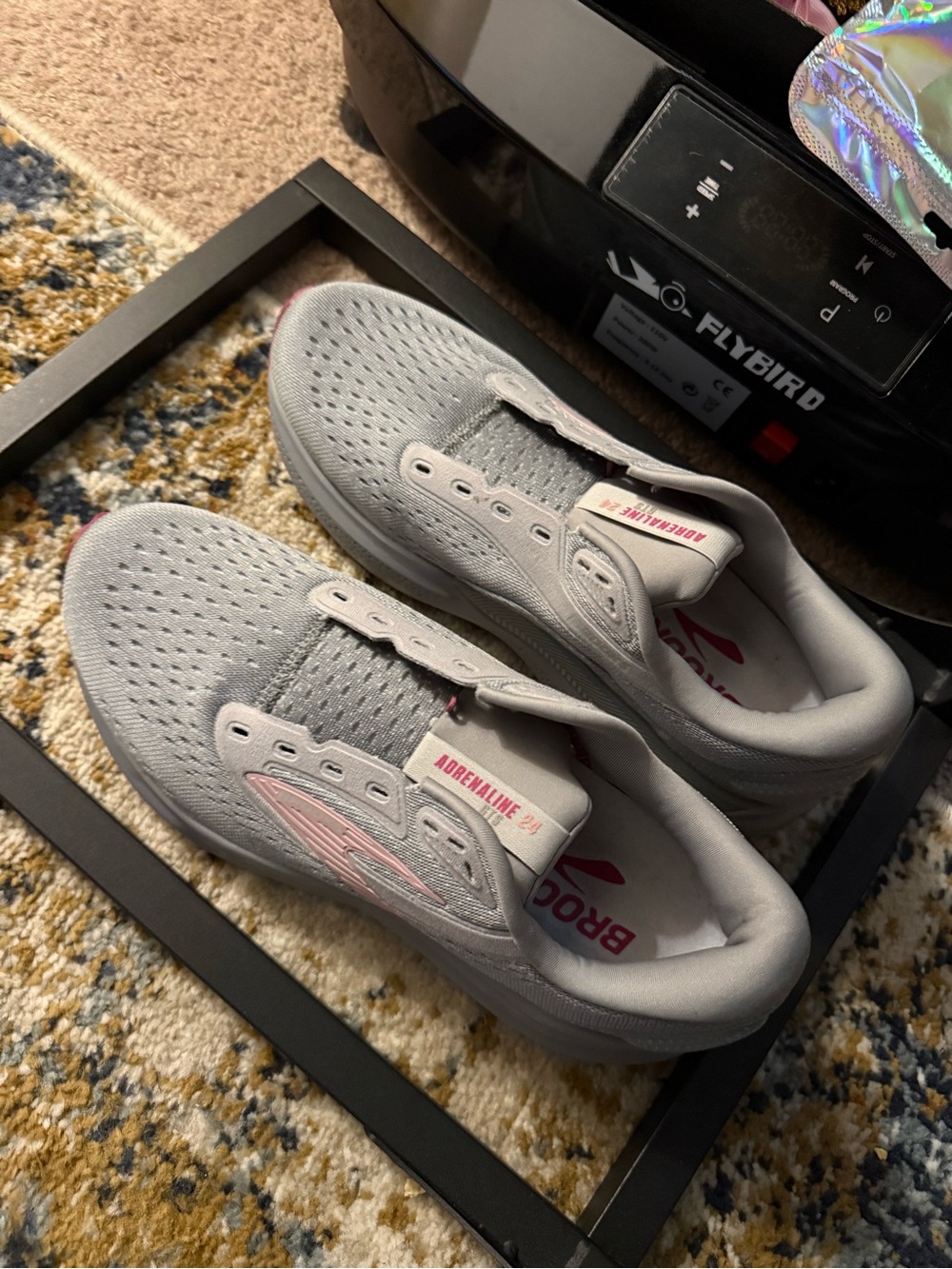 Brooks Women's Running Shoes in Light Gray and Pink